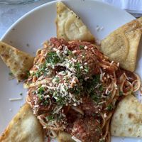 Vegan spaghetti and meatballs   at Orapax in Norfolk
