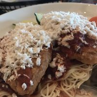 Gardein chickenless vegan Parmesan  at Orapax in Norfolk