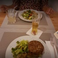burger und vegan coco gratin at Lalitana Restaurant in Lagos