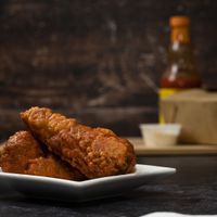 Beer battered buffalo "wings” at Montclair Vegan in Montclair
