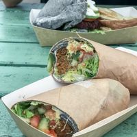 Falafel Wrap and Burger at Fruibies in Kuranda