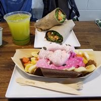 Mexican burrito, sweet crepes, and sugarcane juice at Fruibies in Kuranda