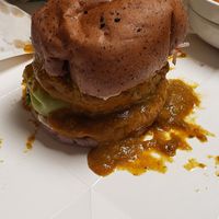 Chickpea curry burger at yummyyomil in Seoul