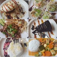 Two of it all, two starters, main courses and desserts.  at Emoi in Helsinki