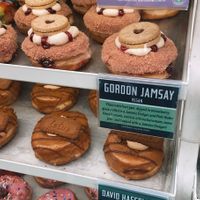 some of the vegan options   at Rodeo Doughnuts - Shaftesbury Ave in London