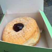 Vegan jam doughnut  at Rodeo Doughnuts - Shaftesbury Ave in London