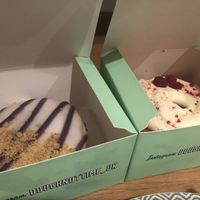 Sia Later (right) and Violet Beauregard  at Rodeo Doughnuts - Shaftesbury Ave in London