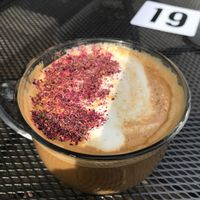 Rose latte  at Pirate's Bone Burgers - Crossroads in Kansas City