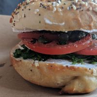 Caper bagel at Pirate's Bone Burgers - Crossroads in Kansas City