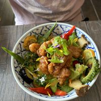 Karrage donburi  at LaLa Zorba ララ・ゾルバ in Naha