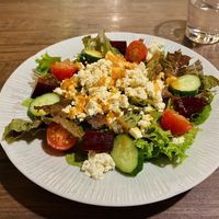 Green salad with crumbled tofu  at LaLa Zorba ララ・ゾルバ in Naha