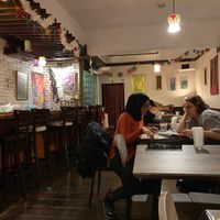 Inside the restaurant, table seating for about 16 plus bar. at LaLa Zorba ララ・ゾルバ in Naha