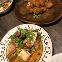 Tofu salad and fried seitan  at LaLa Zorba ララ・ゾルバ in Naha