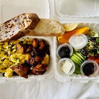 Vegan egg scramble came with a huge salad at Island Vintage Coffee in Honolulu