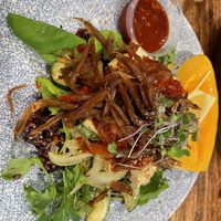 Korean dish  at Island Vintage Coffee in Honolulu