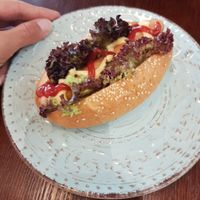 Vegan hot dog / 素热狗 at LN Fortunate Coffee in Shanghai