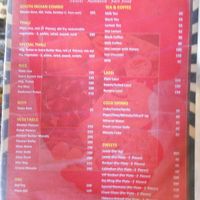 menu at Anmol Sweets in Kathmandu