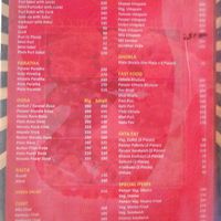 menu at Anmol Sweets in Kathmandu