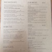 Menu in Jan ‘19 at COOH Cafe in North Curl Curl