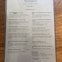Menu at COOH Cafe in North Curl Curl