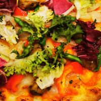 Vegan pizza at La Luce in Fujikawaguchiko