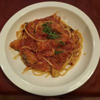 Eggplant and tomato sauce pasta at La Luce in Fujikawaguchiko