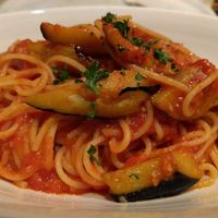 Pasta with eggplant at La Luce in Fujikawaguchiko