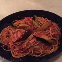 Eggplant and basil pasta was perfectttt at La Luce in Fujikawaguchiko