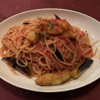 Eggplant and basil pasta at La Luce in Fujikawaguchiko
