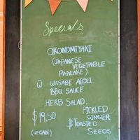 Specials board. April 2026 at Saff's Cafe  in Castlemaine