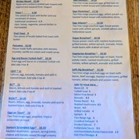 Breakfast menu April 2026 at Saff's Cafe  in Castlemaine