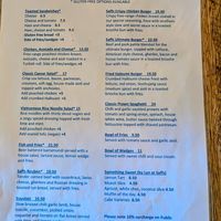 Lunch menu April 2026 at Saff's Cafe  in Castlemaine