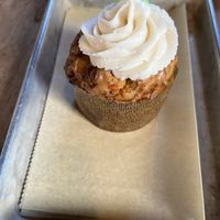 Carrot cake muffin (vegan and gluten free)  at Red Barn Bakery in Irvington