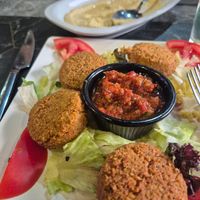 Falafel portion with salsa and hummos. at Galatalife in Istanbul