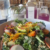 Avocado and kale salad - nothing special and lemonade at Plant Miami in Miami