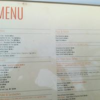 menu: green dot is vegan at Cafe Cafe in Eilat