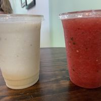 Delicious vegan smoothies!  at Karma Kitchen & Juicery in Mystic
