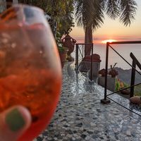 Aperol spritz and view at Hotel Villa Caletas in Herradura