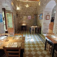 Sitting inside at Coogi's Restaurant in Mdina