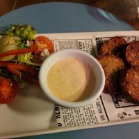 Falafel with not vegan sauce at Trattoria AD 1530 in Mdina