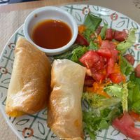 Rolls with sweet and sour sauce  at Verdetariano in Sevilla