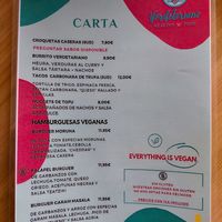Menu as of March 2024 at Verdetariano in Sevilla