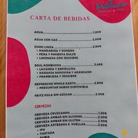 Drinks menu as of March 2024 at Verdetariano in Sevilla