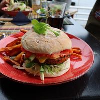 Pomodoro cheeseburger at Dr.Plant in Leeuwarden