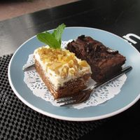 Carrot cake + Oreo brownie at Dr.Plant in Leeuwarden
