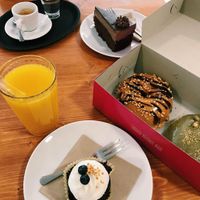 The blueberry cupcake was amazing (and gluten-free as well!) at Vegan Food & Sweet Bar in Brno