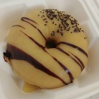 Vanilla doughnut at Vegan Food & Sweet Bar in Brno