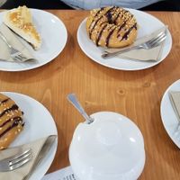 Donuts, cheesecake and muffin at Vegan Food & Sweet Bar in Brno