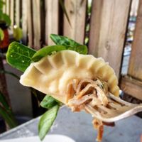 Polish dumpling [vegan] at OKO - Cultural Melting Point in Amsterdam