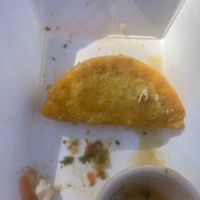 Closer image of empanada…on the small side but good for price and taste ! at Radha's Kitchen in Alachua